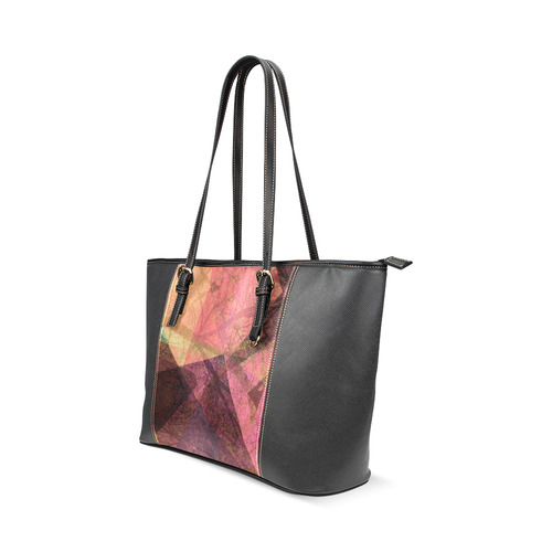 Maroon Pink PATTERN GARDEN NO5L-Design-6_ Leather Tote Bag/Small (Model 1640)