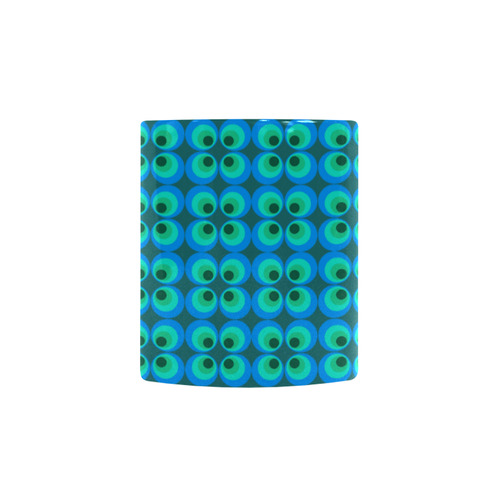 Blue and green retro circles Custom Morphing Mug