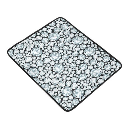 Luxurious white Diamond Pattern Beach Mat 78"x 60"