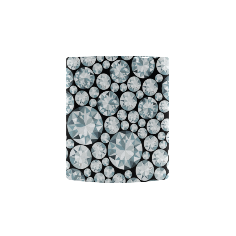 Luxurious white Diamond Pattern Custom Morphing Mug