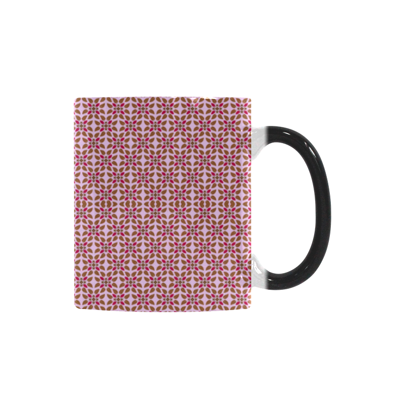 Retro Pink and Brown Pattern Custom Morphing Mug
