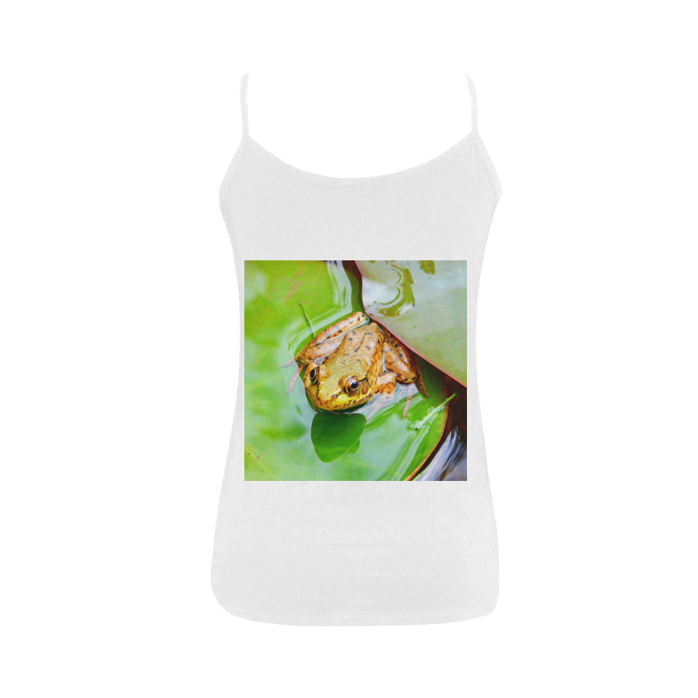 Frog on a Lily-pad Women's Spaghetti Top (USA Size) (Model T34)