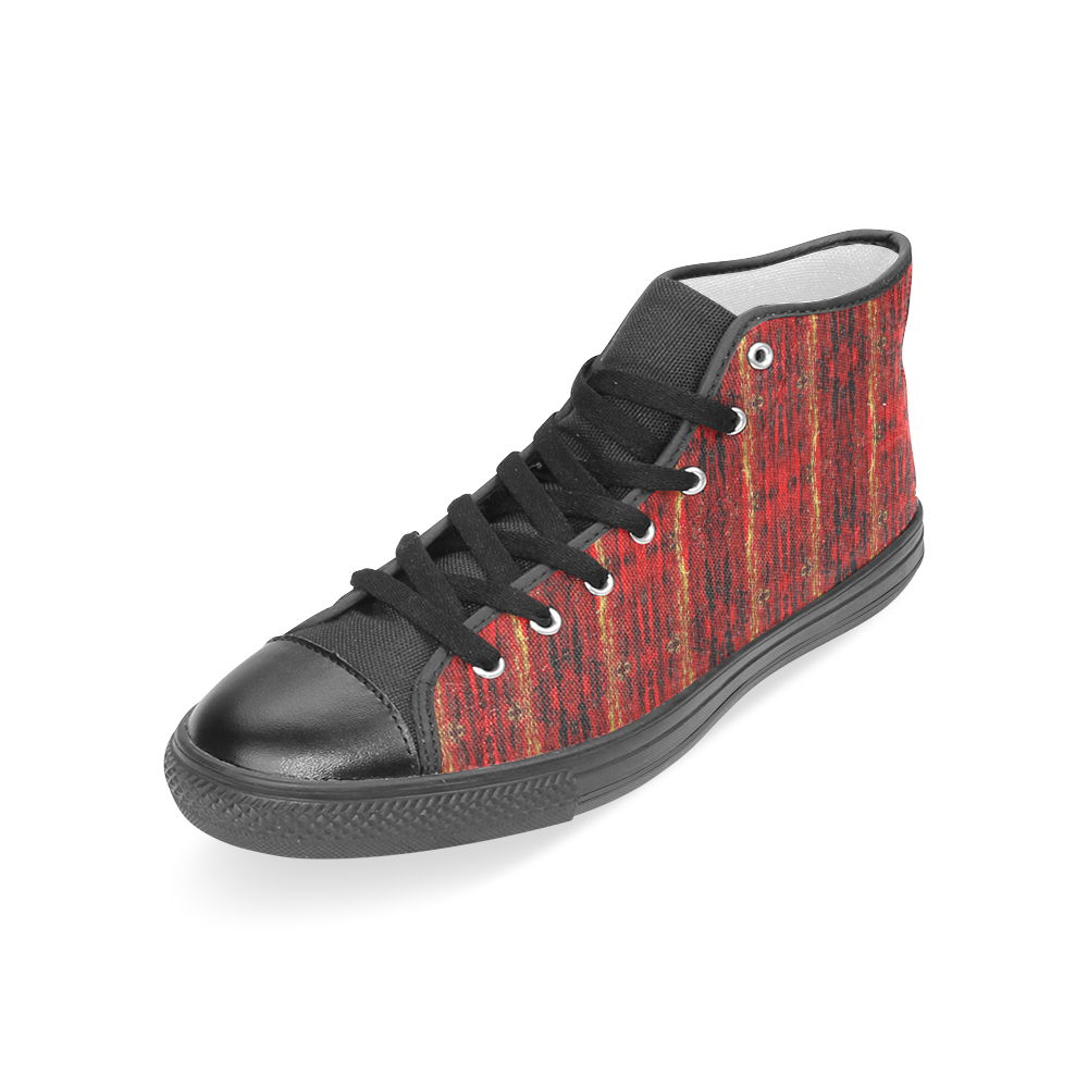 Red Gold, Old Oriental Pattern Women's Classic High Top Canvas Shoes (Model 017)