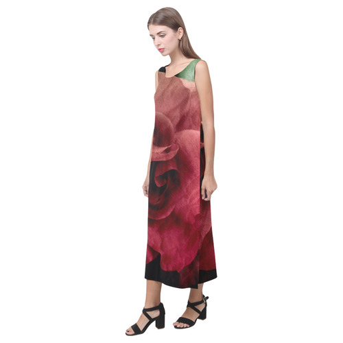 Rose Phaedra Sleeveless Open Fork Long Dress (Model D08)