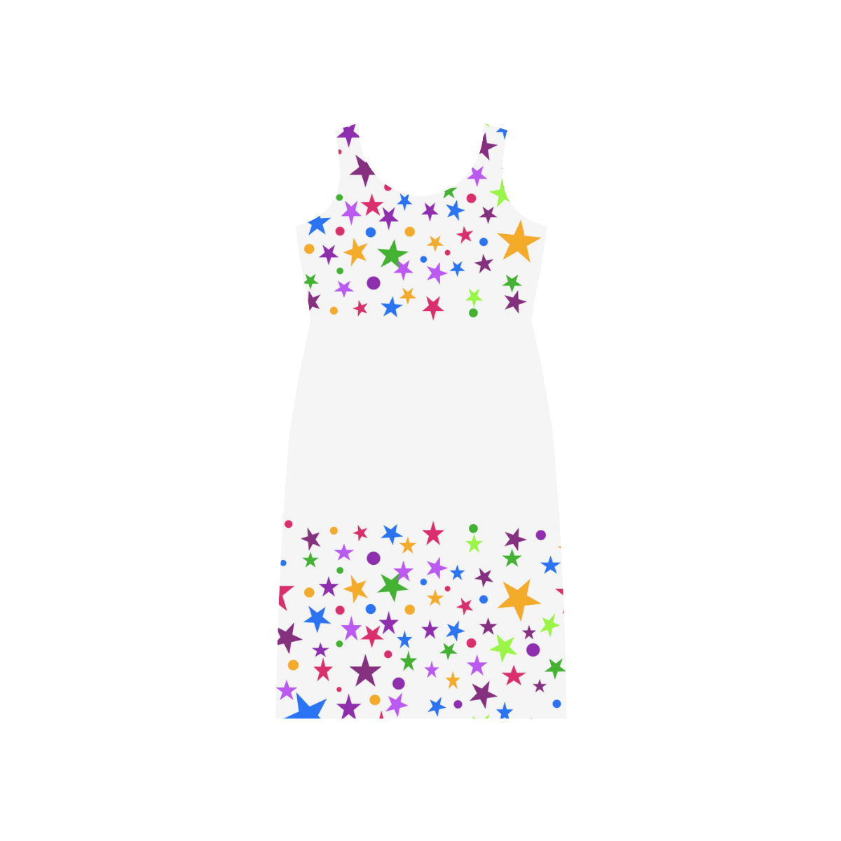 Colorful stars Phaedra Sleeveless Open Fork Long Dress (Model D08)