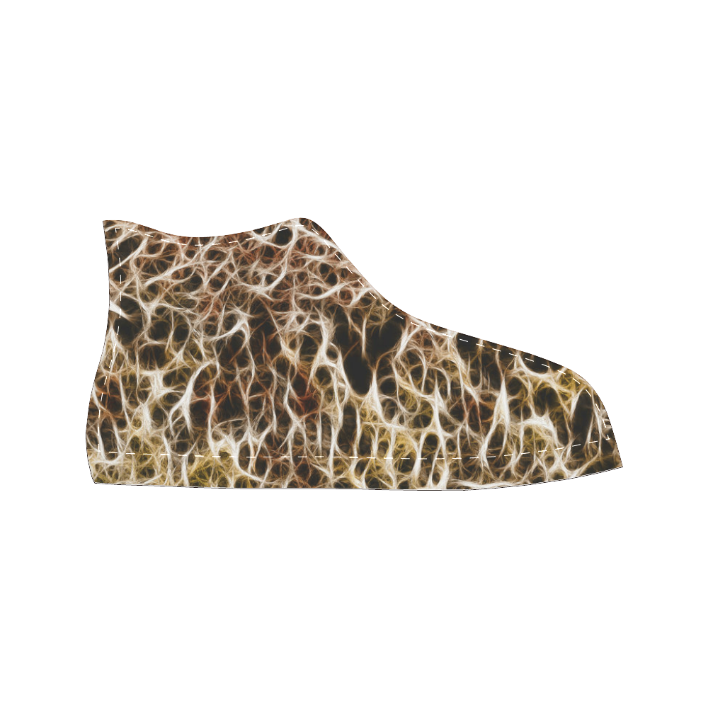 Misty Fur Coral - Jera Nour Men’s Classic High Top Canvas Shoes /Large Size (Model 017)