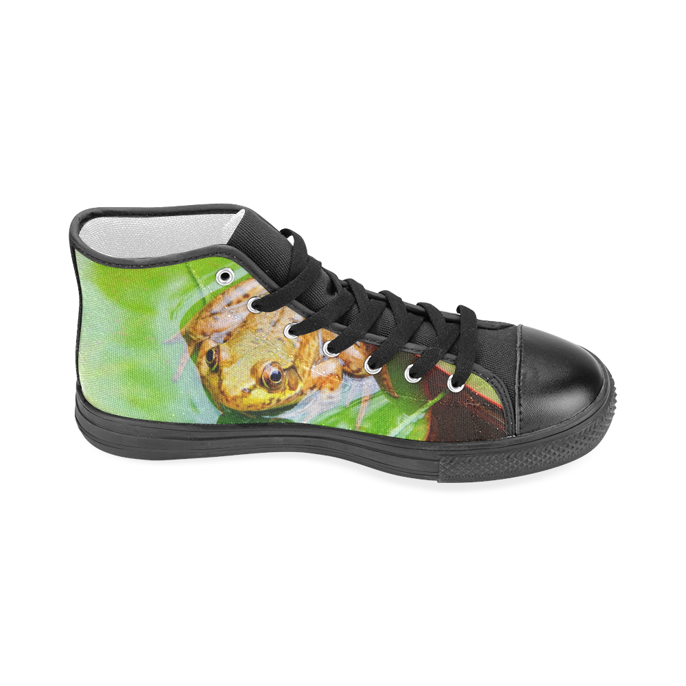 Frog on a Lily-pad Men’s Classic High Top Canvas Shoes (Model 017)