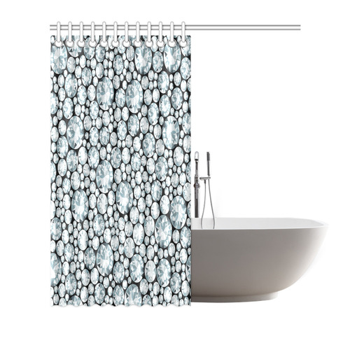 Luxurious white Diamond Pattern Shower Curtain 72"x72"