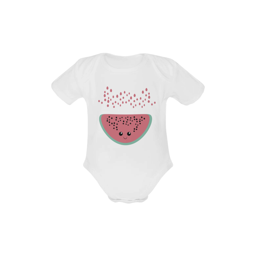 Watermelon kawaii Baby Powder Organic Short Sleeve One Piece (Model T28)