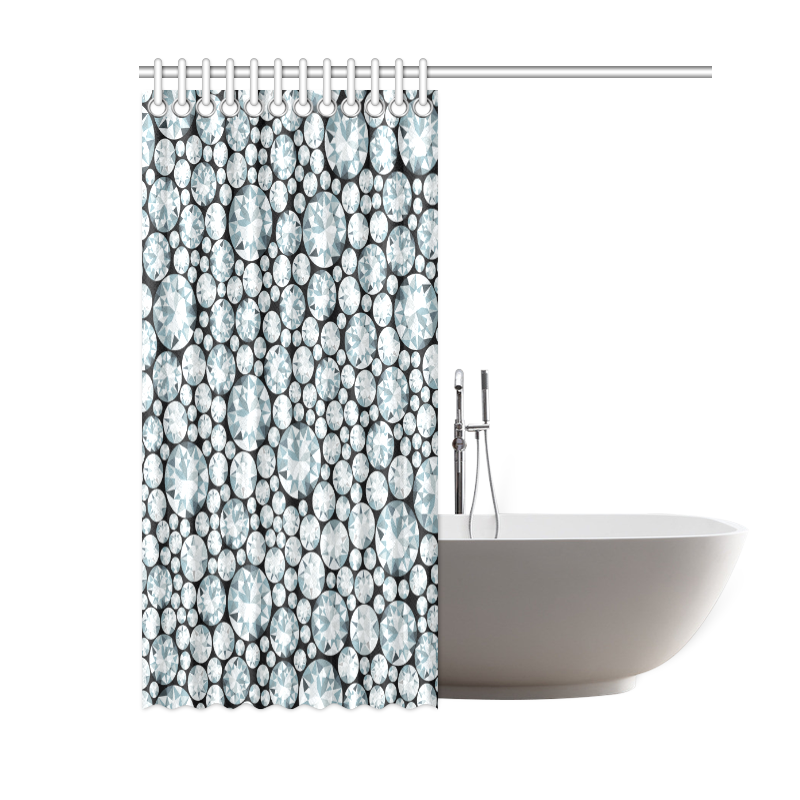Luxurious white Diamond Pattern Shower Curtain 60"x72"