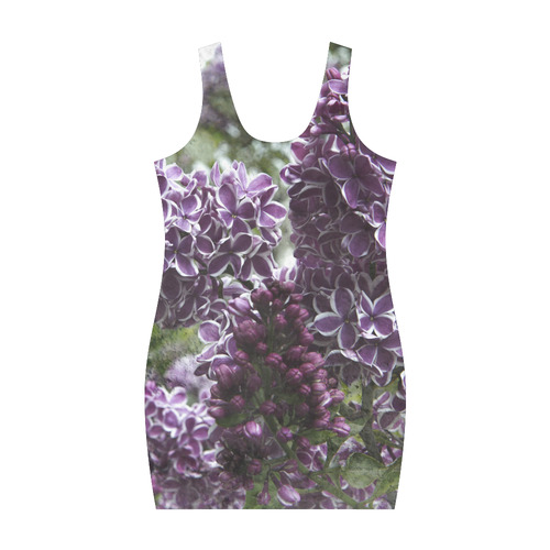 Lilac flowers Medea Vest Dress (Model D06)
