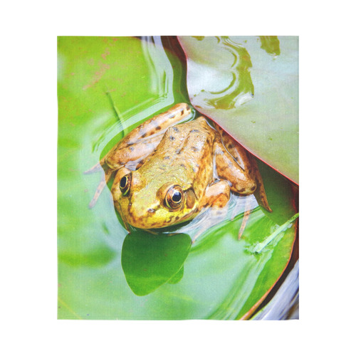 Frog on a Lily-pad Cotton Linen Wall Tapestry 51"x 60"