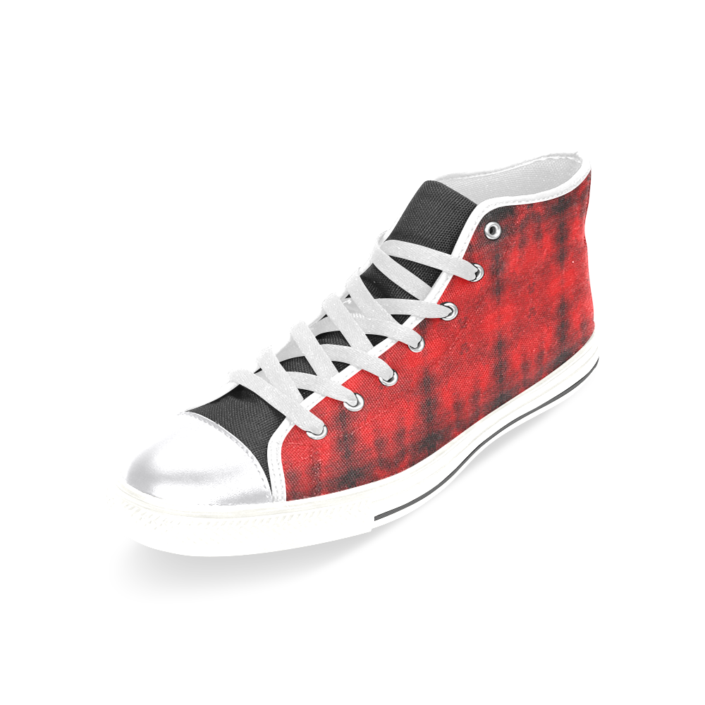 Red Black Gothic Pattern Women's Classic High Top Canvas Shoes (Model 017)