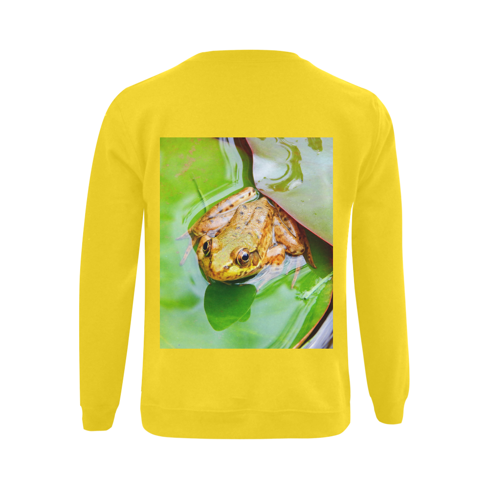 Frog on a Lily-pad Gildan Crewneck Sweatshirt(NEW) (Model H01)