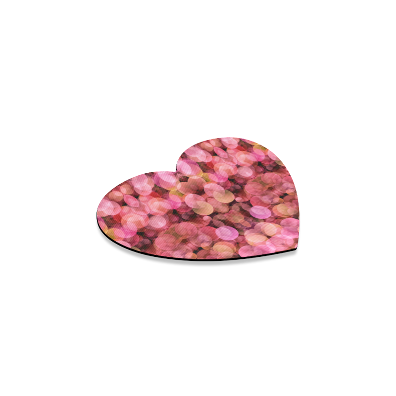 Peach and pink bubbles Heart Coaster
