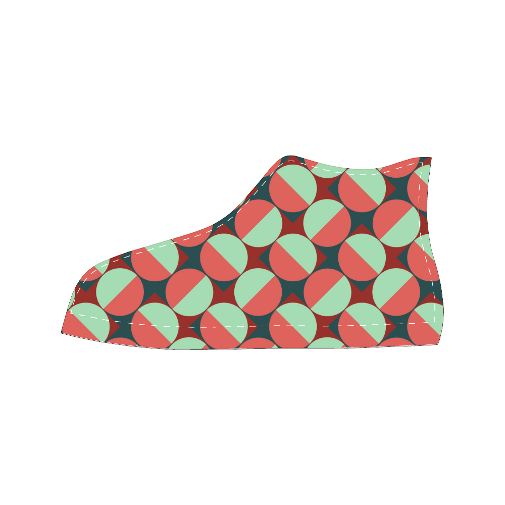 Modernist Geometric Tiles Men’s Classic High Top Canvas Shoes (Model 017)