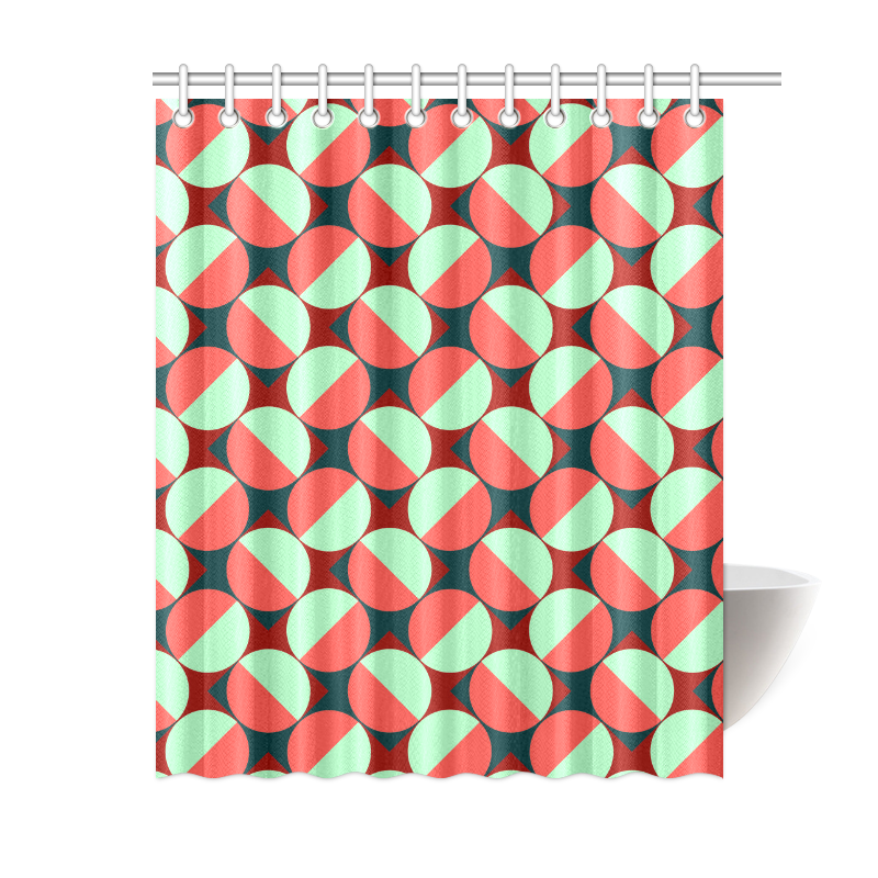 Modernist Geometric Tiles Shower Curtain 60"x72"