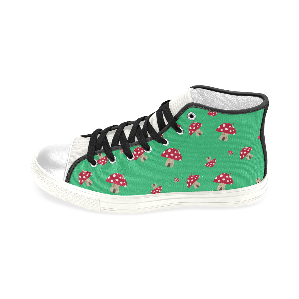Mushroom House red and white   - red and mushroom Men’s Classic High Top Canvas Shoes (Model 017)