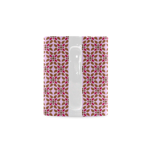 Retro Pink and Brown Pattern White Mug(11OZ)