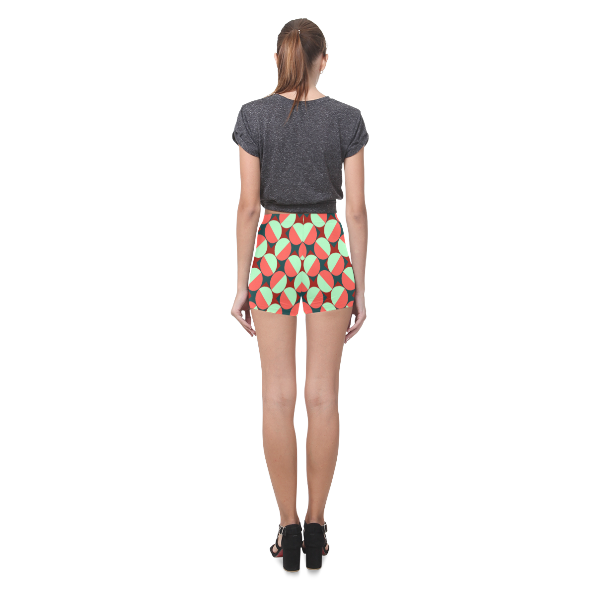 Modernist Geometric Tiles Briseis Skinny Shorts (Model L04)