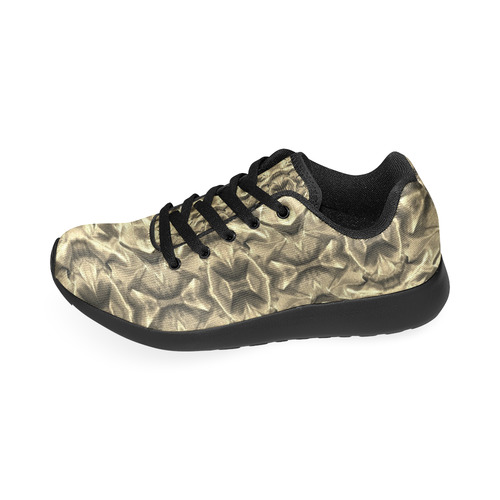 Gold Fabric Pattern Design Women’s Running Shoes (Model 020)
