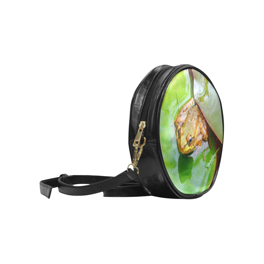 Frog on a Lily-pad Round Sling Bag (Model 1647)