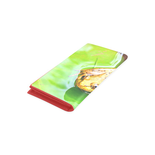 Frog on a Lily-pad Women's Leather Wallet (Model 1611)