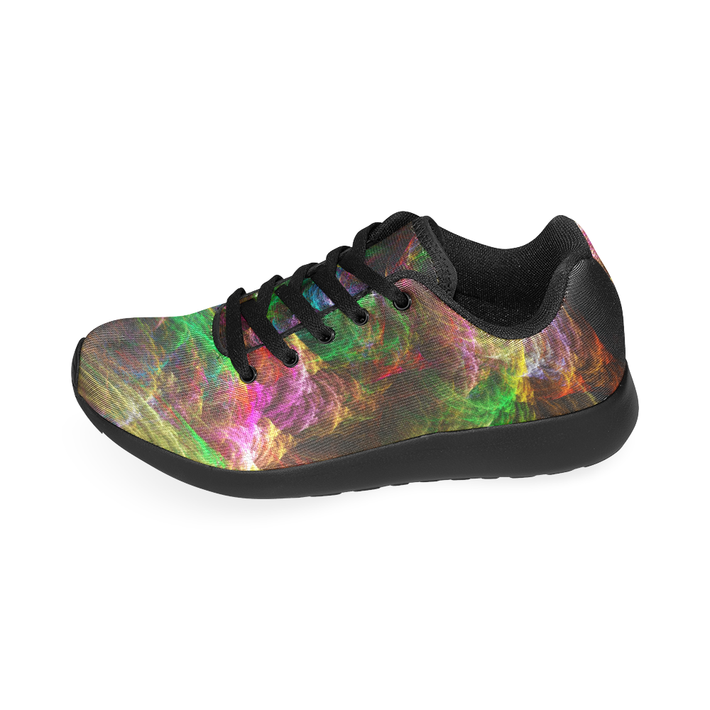 Colorful Abstract Fractal Tornado Women’s Running Shoes (Model 020)