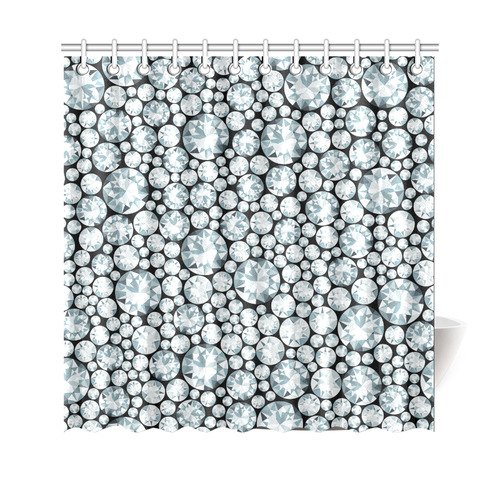 Luxurious white Diamond Pattern Shower Curtain 69"x70"