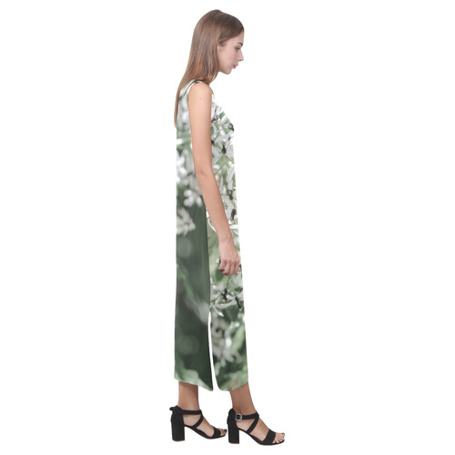 spring flowers Phaedra Sleeveless Open Fork Long Dress (Model D08)