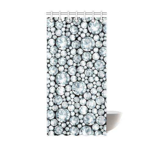Luxurious white Diamond Pattern Shower Curtain 36"x72"