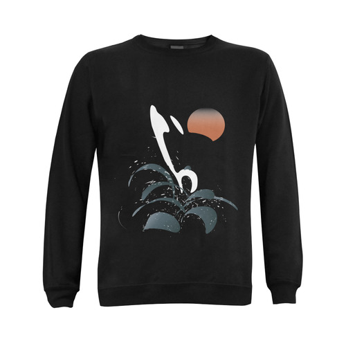 Orca illustration Gildan Crewneck Sweatshirt(NEW) (Model H01)