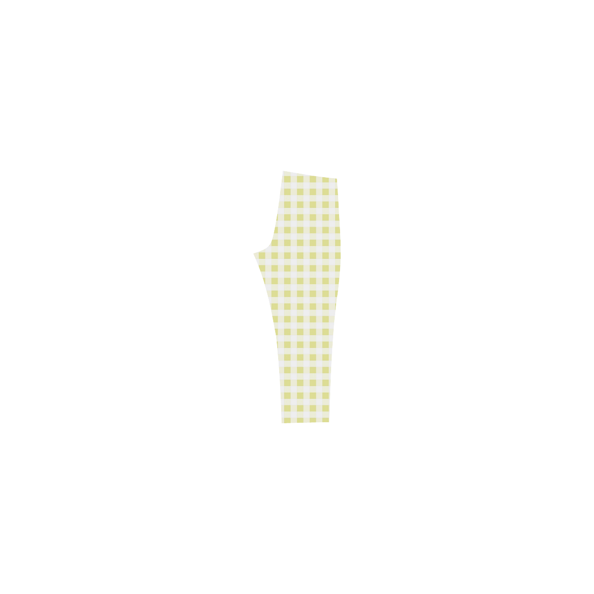 Pale Yellow Gingham Capri Legging (Model L02)