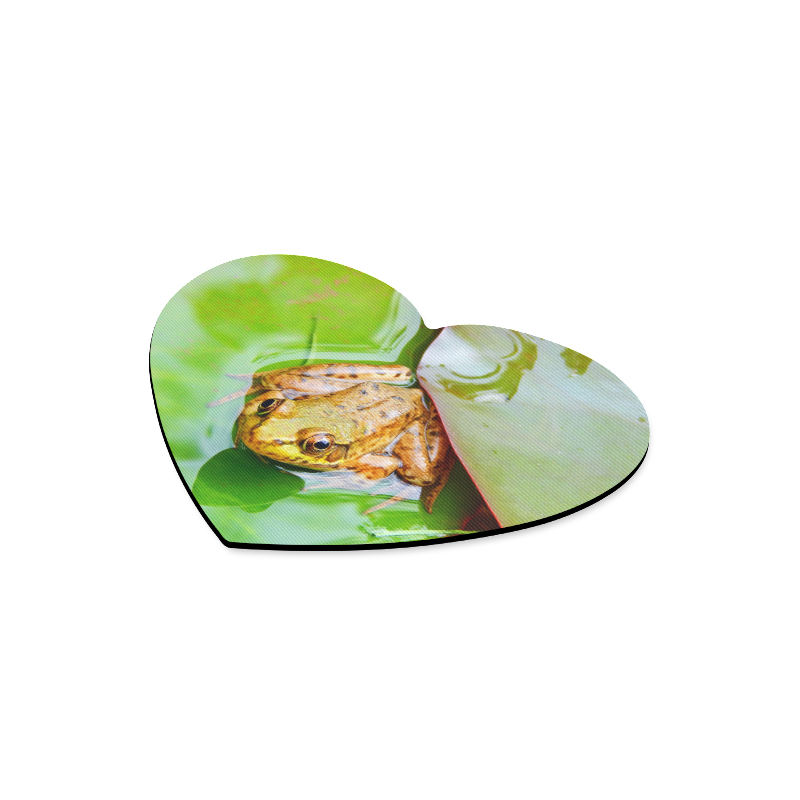Frog on a Lily-pad Heart-shaped Mousepad