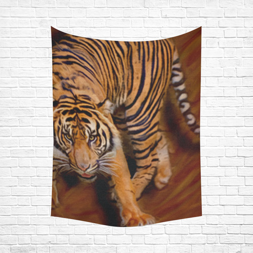 Tiger tapestry Cotton Linen Wall Tapestry 60"x 80"