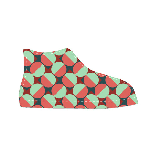 Modernist Geometric Tiles Men’s Classic High Top Canvas Shoes (Model 017)