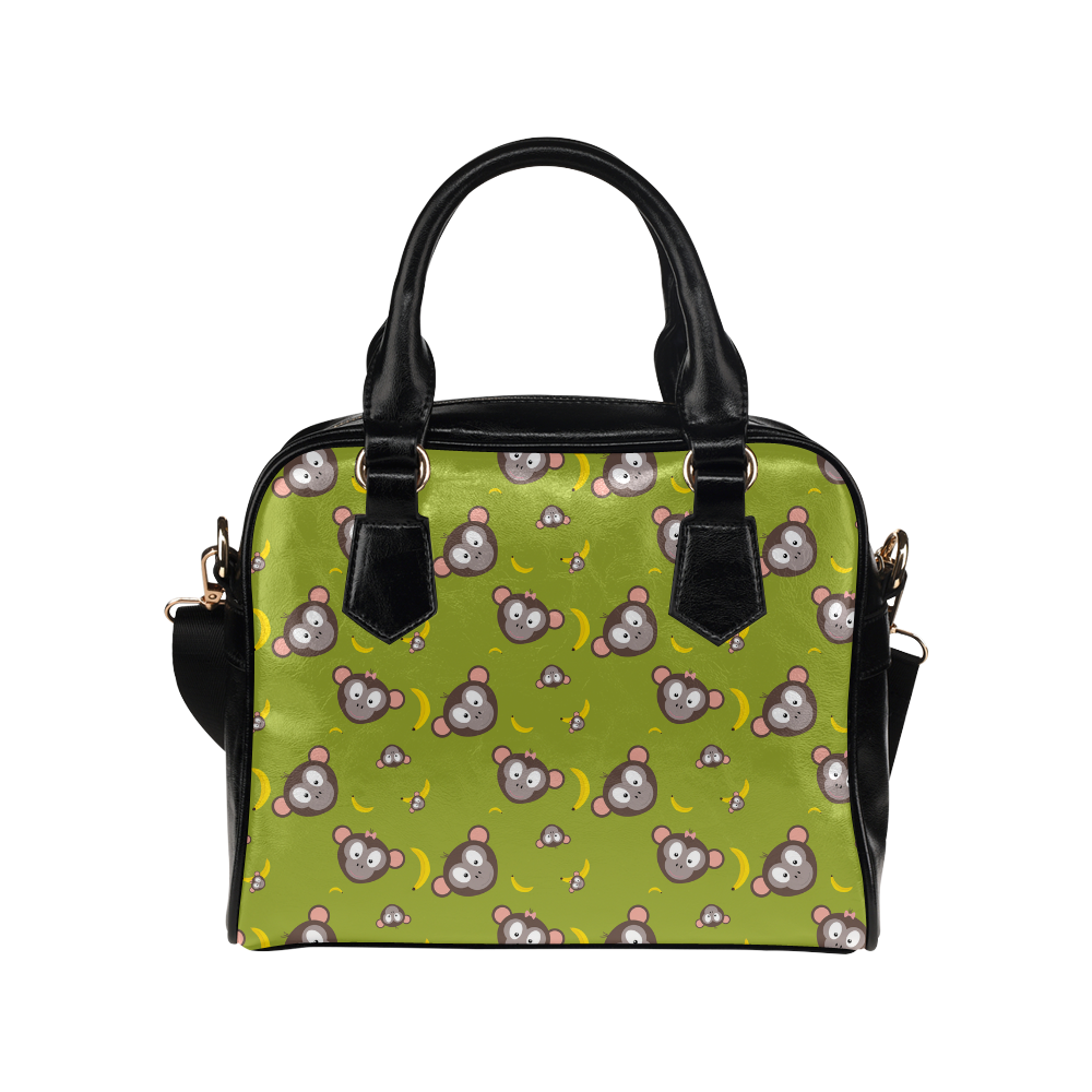 Monkeys with bananas   - monkey and cartoon Shoulder Handbag (Model 1634)