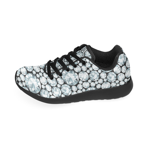 Luxurious white Diamond Pattern Women’s Running Shoes (Model 020)