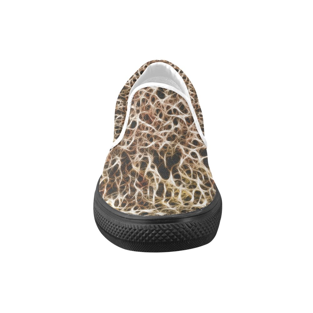 Misty Fur Coral - Jera Nour Women's Unusual Slip-on Canvas Shoes (Model 019)