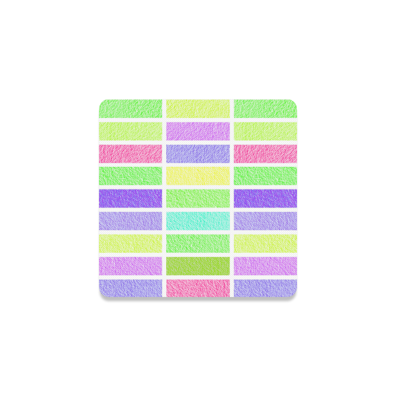 Pastel rectangles Square Coaster