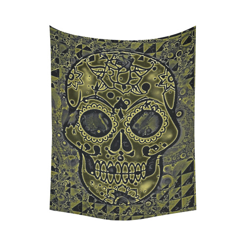 skull golden Cotton Linen Wall Tapestry 60"x 80"