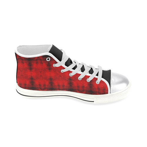 Red Black Gothic Pattern Women's Classic High Top Canvas Shoes (Model 017)