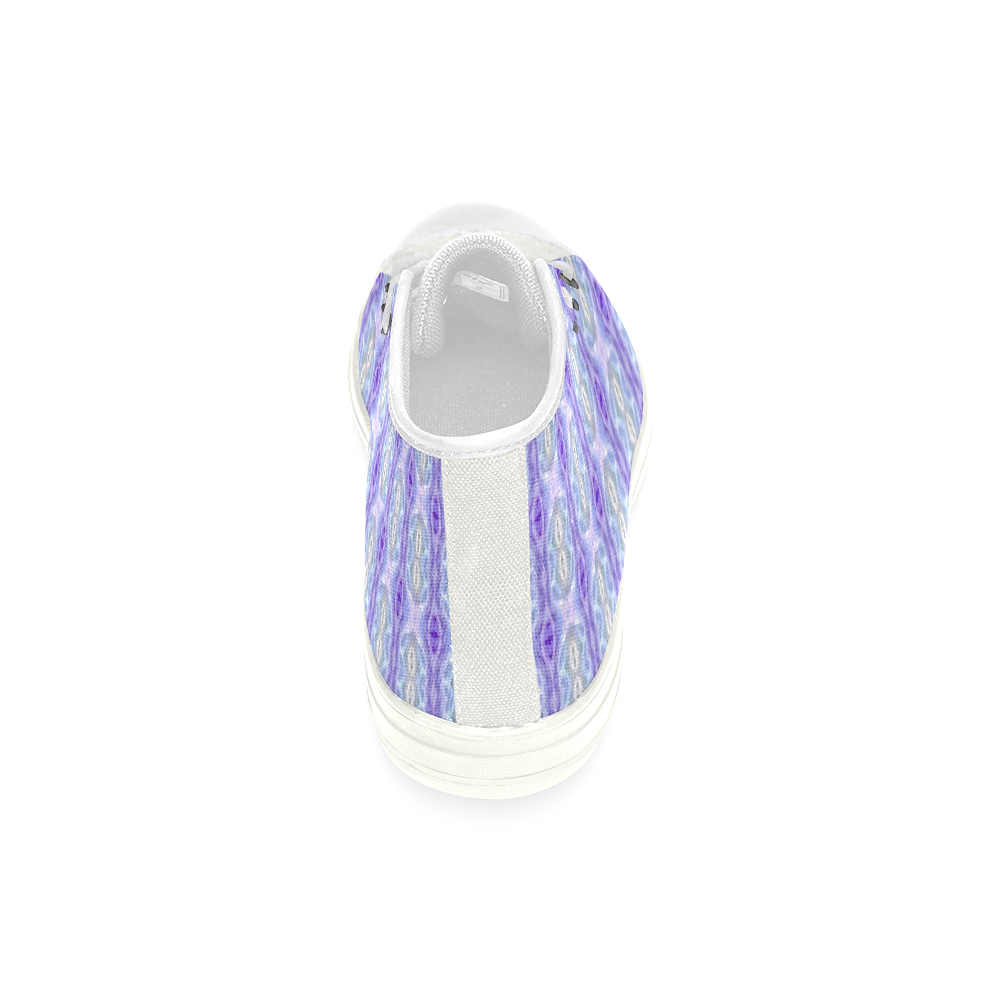 Light Blue Purple White Girly Pattern Women's Classic High Top Canvas Shoes (Model 017)