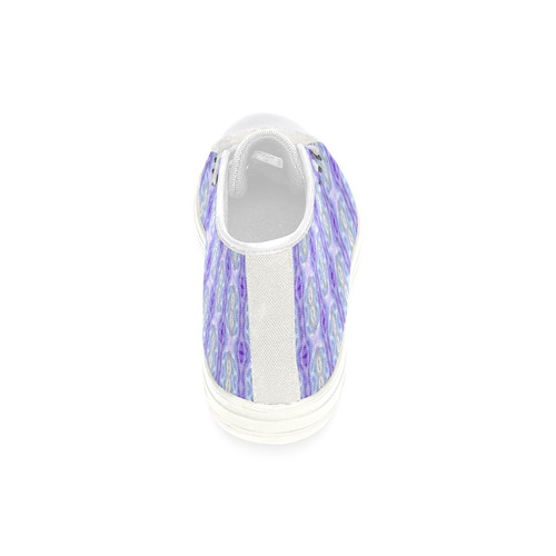 Light Blue Purple White Girly Pattern Women's Classic High Top Canvas Shoes (Model 017)