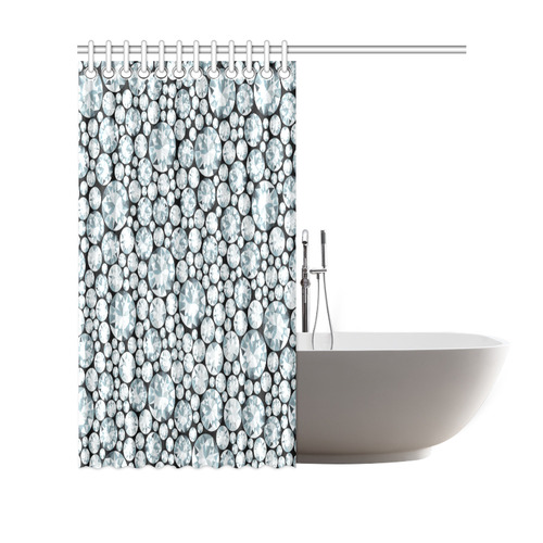 Luxurious white Diamond Pattern Shower Curtain 69"x70"