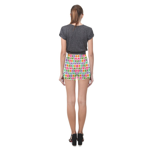 Modernist Floral Tiles Briseis Skinny Shorts (Model L04)