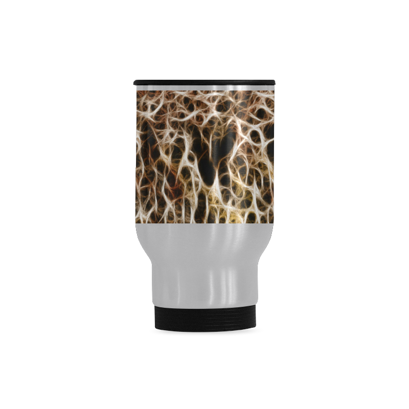 Misty Fur Coral - Jera Nour Travel Mug (Silver) (14 Oz)