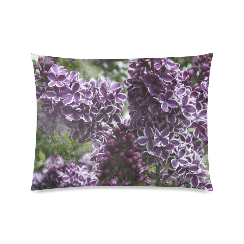 Lilac flowers Custom Zippered Pillow Case 20"x26"(Twin Sides)