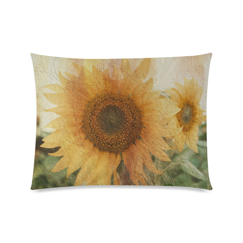 Sunflowers Custom Zippered Pillow Case 20"x26"(Twin Sides)