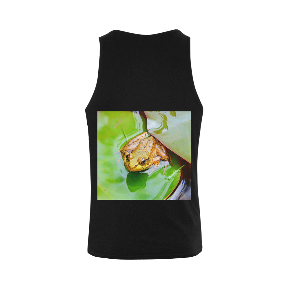 Frog on a Lily-pad Plus-size Men's Shoulder-Free Tank Top (Model T33)